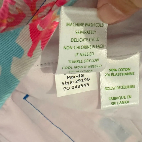 Lilly Pulitzer Sadie Stretch Crab Cropped Pants Bright Coastal South Beach Sz 0 - Picture 9 of 11